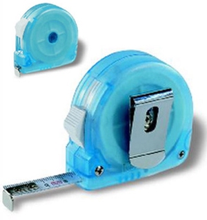 Rollmeter mit Clip TRANSPARENT